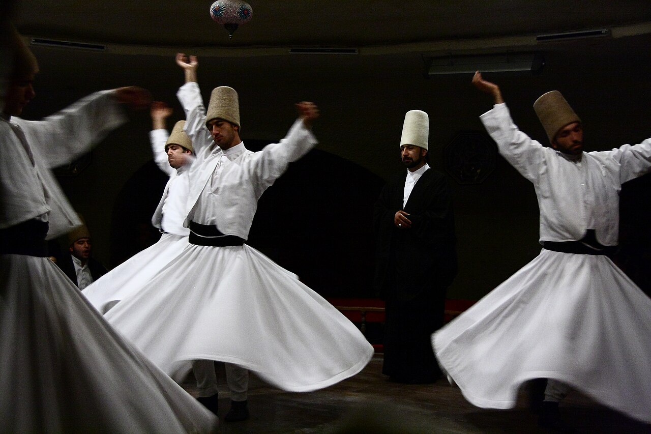 Whirling dervish ceremony during a Turkish night show
